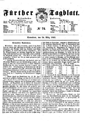 Fürther Tagblatt Samstag 24. März 1860