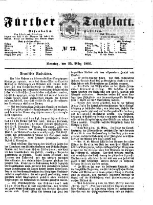 Fürther Tagblatt Sonntag 25. März 1860