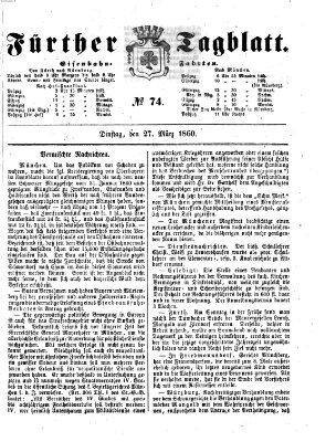 Fürther Tagblatt Dienstag 27. März 1860