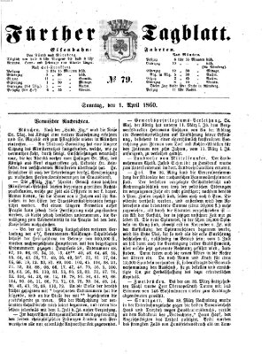 Fürther Tagblatt Sonntag 1. April 1860