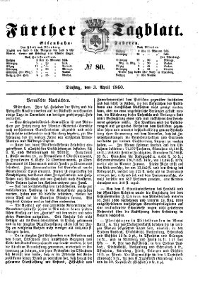 Fürther Tagblatt Dienstag 3. April 1860