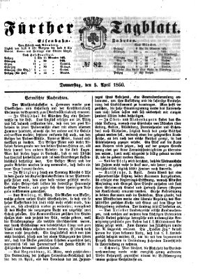 Fürther Tagblatt Donnerstag 5. April 1860