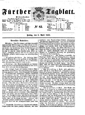 Fürther Tagblatt Freitag 6. April 1860