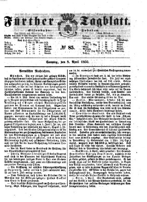 Fürther Tagblatt Sonntag 8. April 1860