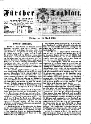 Fürther Tagblatt Dienstag 10. April 1860