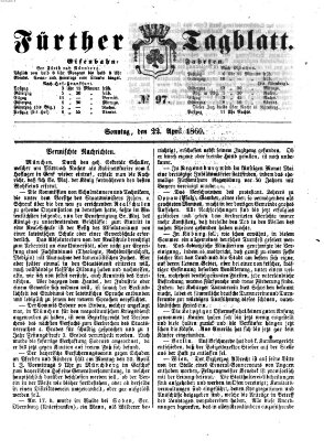 Fürther Tagblatt Sonntag 22. April 1860