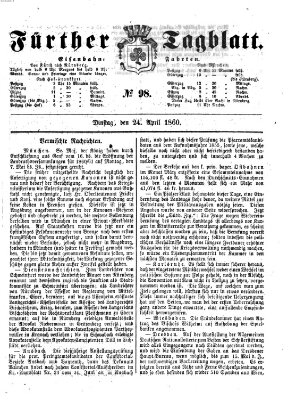 Fürther Tagblatt Dienstag 24. April 1860