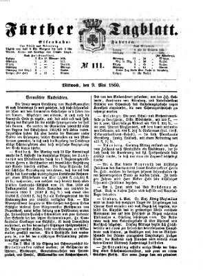 Fürther Tagblatt Mittwoch 9. Mai 1860