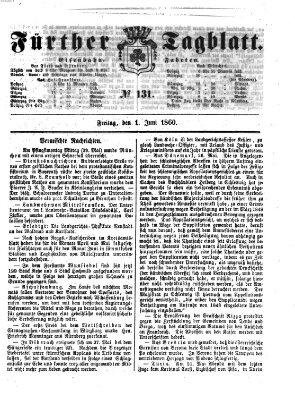 Fürther Tagblatt Freitag 1. Juni 1860