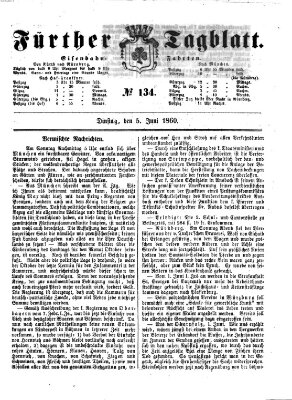 Fürther Tagblatt Dienstag 5. Juni 1860