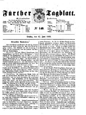 Fürther Tagblatt Dienstag 12. Juni 1860