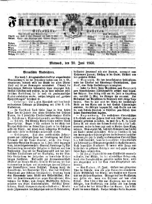 Fürther Tagblatt Mittwoch 20. Juni 1860