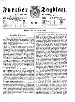 Fürther Tagblatt Sonntag 24. Juni 1860