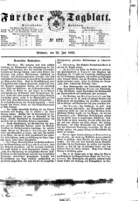 Fürther Tagblatt Mittwoch 25. Juli 1860