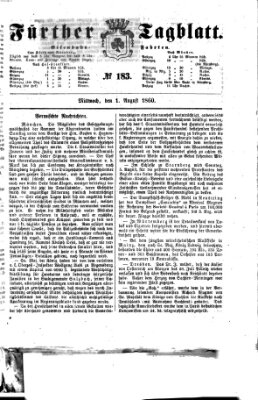 Fürther Tagblatt Mittwoch 1. August 1860