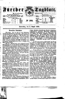 Fürther Tagblatt Donnerstag 2. August 1860