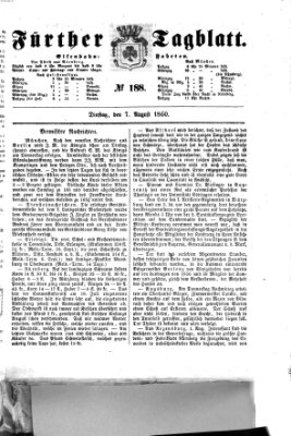 Fürther Tagblatt Dienstag 7. August 1860