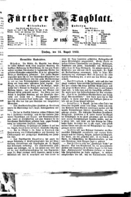 Fürther Tagblatt Dienstag 14. August 1860