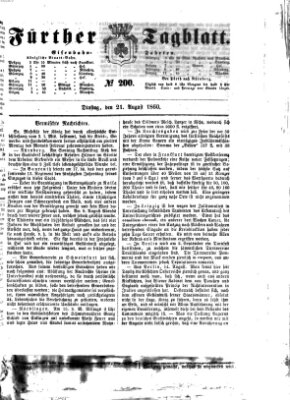 Fürther Tagblatt Dienstag 21. August 1860