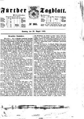 Fürther Tagblatt Sonntag 26. August 1860