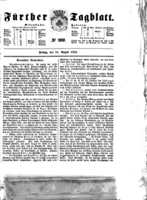 Fürther Tagblatt Freitag 31. August 1860