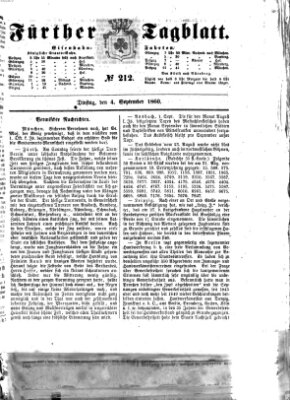 Fürther Tagblatt Dienstag 4. September 1860