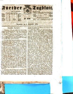 Fürther Tagblatt Samstag 8. September 1860