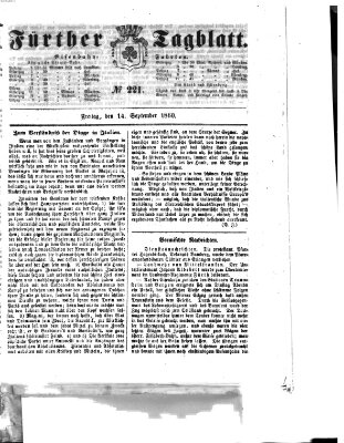 Fürther Tagblatt Freitag 14. September 1860