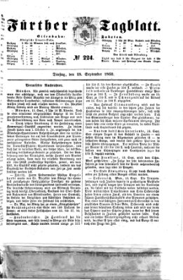 Fürther Tagblatt Dienstag 18. September 1860