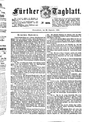 Fürther Tagblatt Samstag 29. September 1860