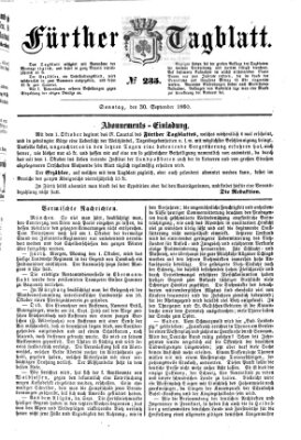 Fürther Tagblatt Sonntag 30. September 1860