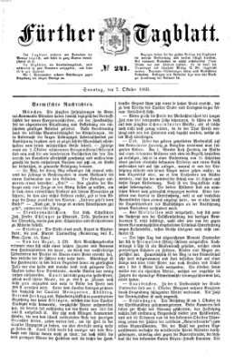 Fürther Tagblatt Sonntag 7. Oktober 1860