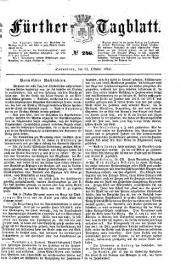 Fürther Tagblatt Samstag 13. Oktober 1860