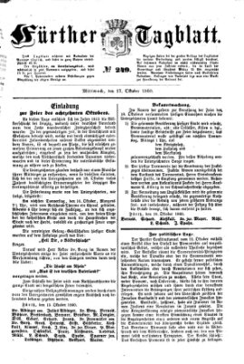 Fürther Tagblatt Mittwoch 17. Oktober 1860