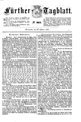 Fürther Tagblatt Mittwoch 31. Oktober 1860