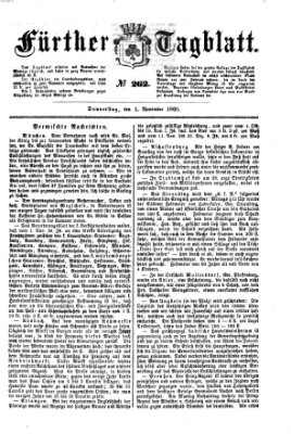 Fürther Tagblatt Donnerstag 1. November 1860