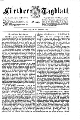 Fürther Tagblatt Donnerstag 15. November 1860