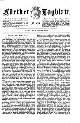 Fürther Tagblatt Dienstag 20. November 1860