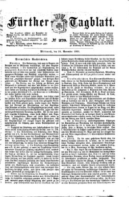 Fürther Tagblatt Mittwoch 21. November 1860