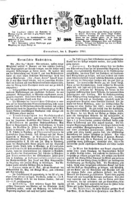 Fürther Tagblatt Samstag 1. Dezember 1860