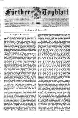 Fürther Tagblatt Dienstag 18. Dezember 1860