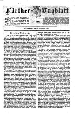 Fürther Tagblatt Samstag 22. Dezember 1860