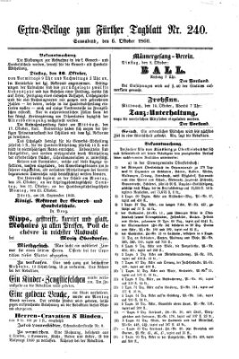 Fürther Tagblatt Samstag 6. Oktober 1860