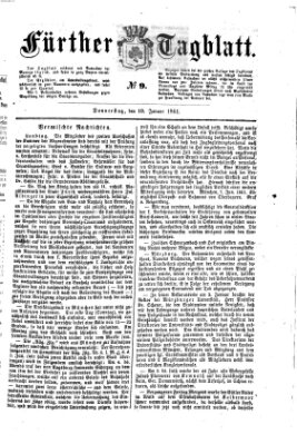 Fürther Tagblatt Donnerstag 10. Januar 1861