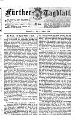 Fürther Tagblatt Donnerstag 17. Januar 1861