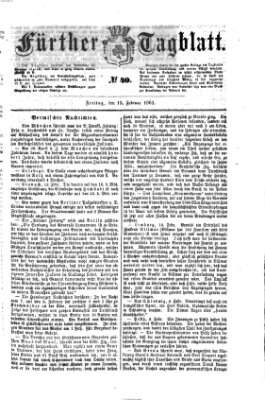 Fürther Tagblatt Freitag 15. Februar 1861