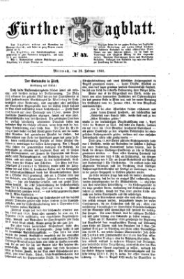 Fürther Tagblatt Mittwoch 20. Februar 1861