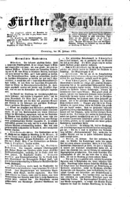 Fürther Tagblatt Sonntag 24. Februar 1861