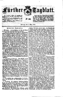 Fürther Tagblatt Freitag 1. März 1861