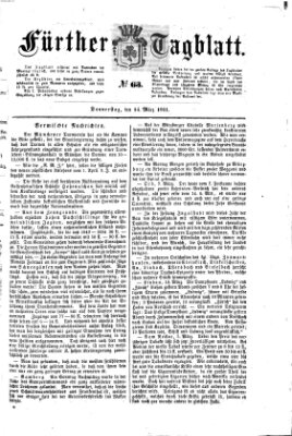 Fürther Tagblatt Donnerstag 14. März 1861